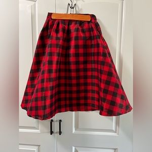 Shabby Apple red and black gingham skirt, size 2